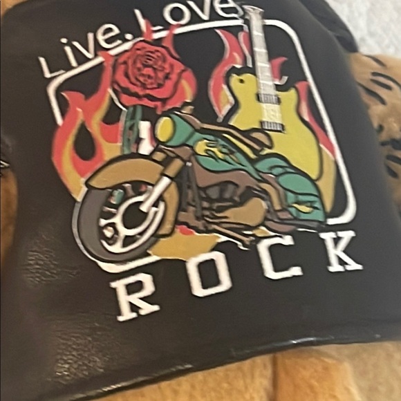 Hard Rock Cafe Tan and Blue Stuffed Bear - Picture 7 of 8